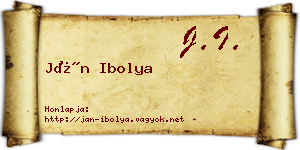Ján Ibolya névjegykártya