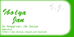 ibolya jan business card