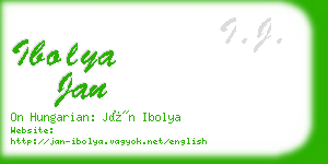 ibolya jan business card